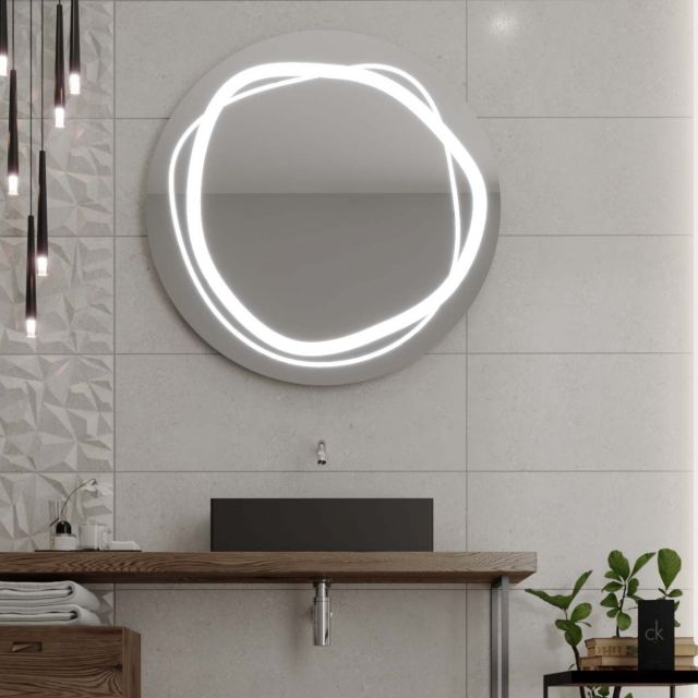Okrúhle zrkadlo s LED osvetlením C9 premium