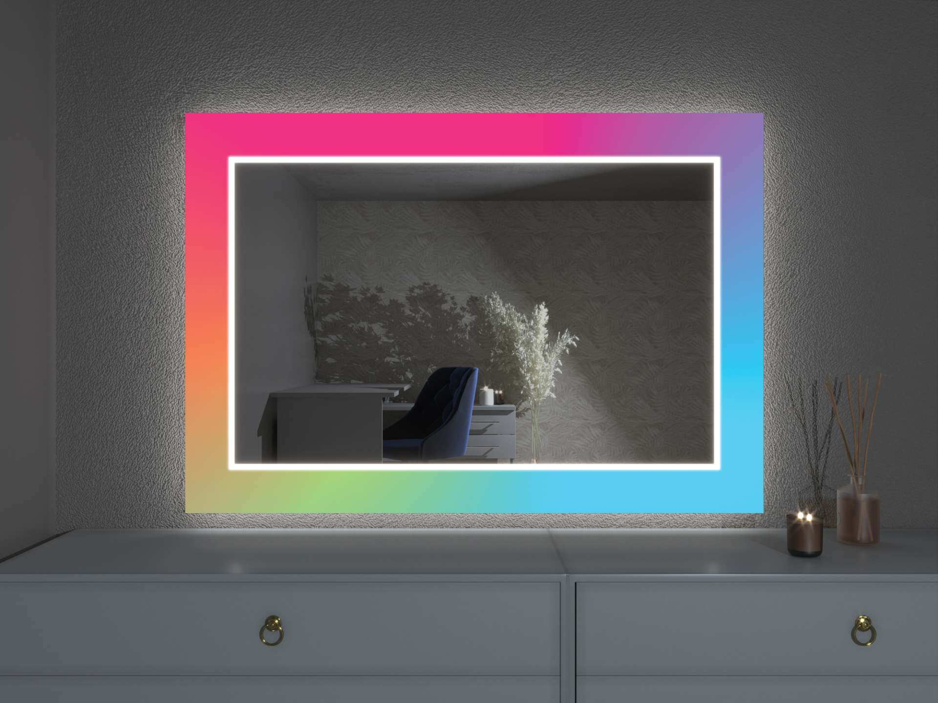 LED zrkadlo s dekorom D25